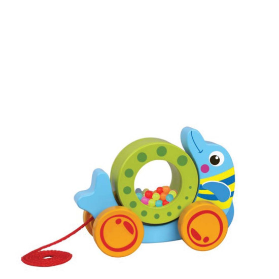 Tooky Toy TKE013 ξύλινο συρόμενο παιχνίδι δελφίνι