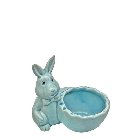 Bunny's 73-1680 αυγοθήκη μονή κεραμική λαγός γαλάζιο