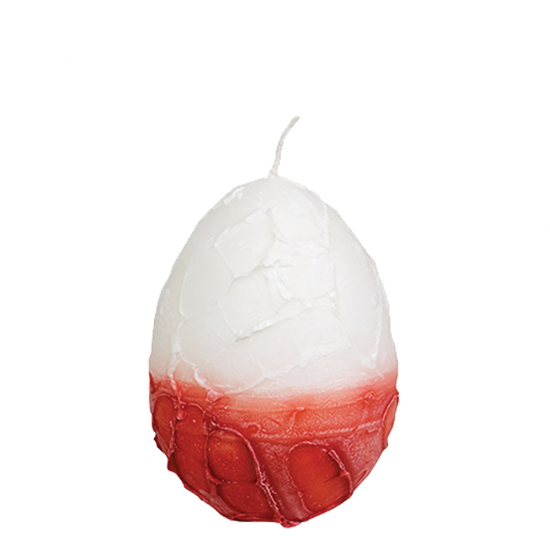 Bunny's 73-741 ωοειδές κερί πιτσιλωτό 8x6cm άσπρο-κόκκινο