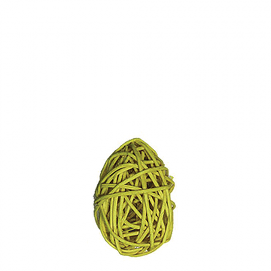 Bunny's 73-1281 ξύλινο πλεκτό αυγό 7x5cm κίτρινο