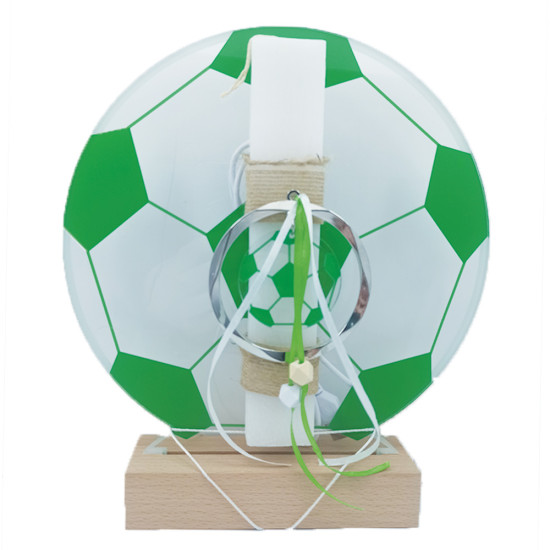 Adorex ΕΛ755 λαμπάδα με LED φωτιστικό plexiglass πράσινη μπάλα ποδοσφαίρου