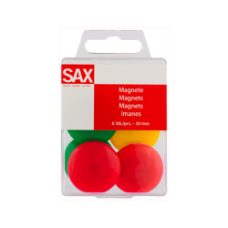 Sax μαγνητάκια πίνακα χρωματιστά 3cm 6τμχ