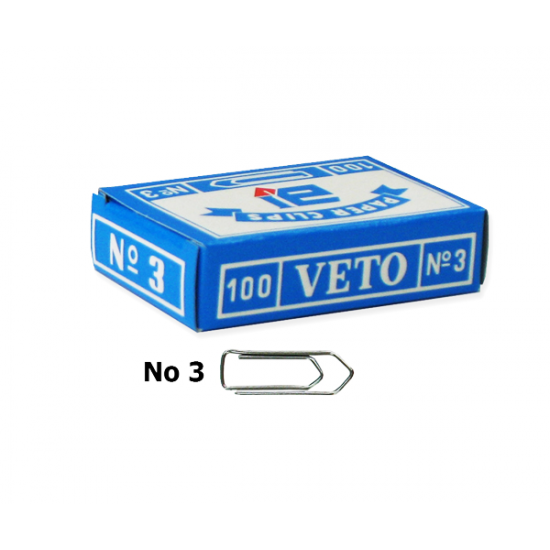 Veto No3 συνδετήρες ατσάλινοι 100τμχ