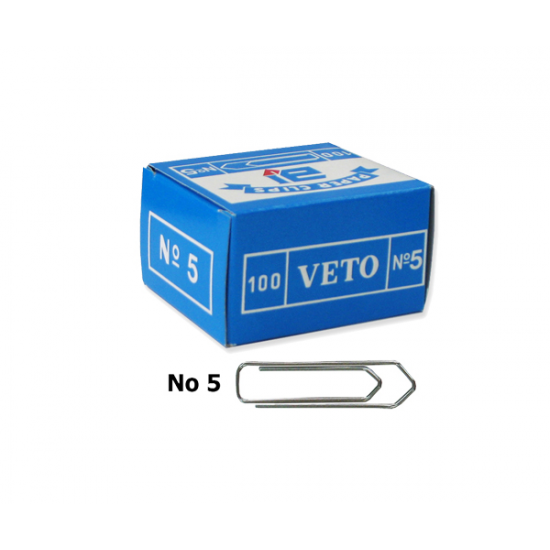 Veto No5 συνδετήρες ατσάλινοι 100τμχ