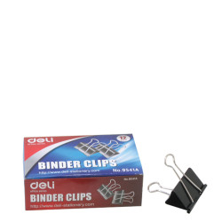 Deli 9541A Binder clips πιάστρα εγγράφων μαύρη 51mm 12τμχ