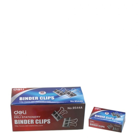 Deli 9544A Binder clips πιάστρα εγγράφων μαύρη 25mm 12τμχ