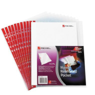 Rexel 12253 ζελατίνες A4 clear κόκκινη ράχη 25τμχ
