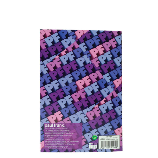 BMU 346-74400 τετράδιο 17Χ25cm Paul Frank sweet escape purple