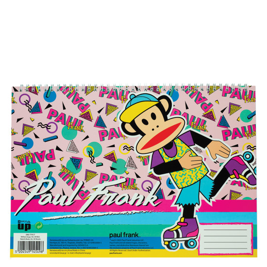 BMU 346-75417 μπλοκ ζωγραφικής Α4 σπιράλ 30φ. Paul Frank retro