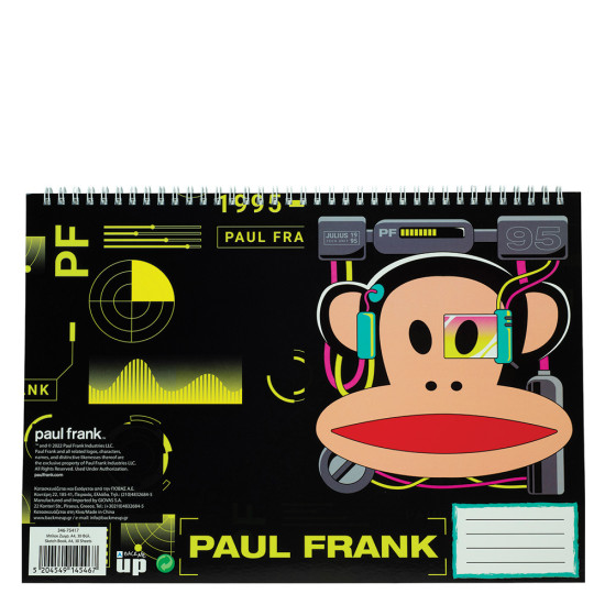 BMU 346-77417 μπλοκ ζωγραφικής Α4 σπιράλ 30φ. Paul Frank tech