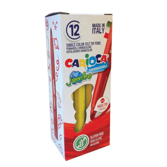 Carioca Jumbo 40130/05 μαρκαδόροι 12τμχ Κίτρινο