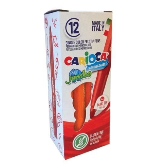 Carioca Jumbo 40130/08 μαρκαδόροι 12τμχ Πορτοκαλί