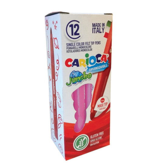 Carioca Jumbo 40130/12 μαρκαδόροι 12τμχ Ροζ
