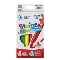 Carioca jumbo maxi nib 40568  μαρκαδόροι χοντροί 6 τμχ