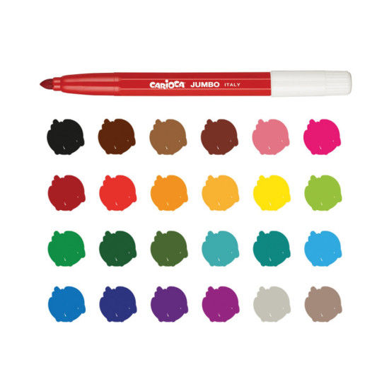 Carioca jumbo maxi nib 40570  μαρκαδόροι χοντροί 24 τμχ