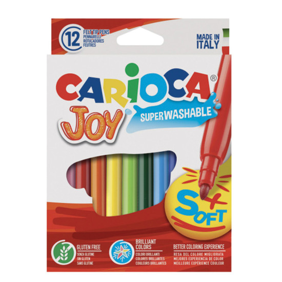 Carioca super joy 40614  μαρκαδόροι λεπτοί 12 τμχ