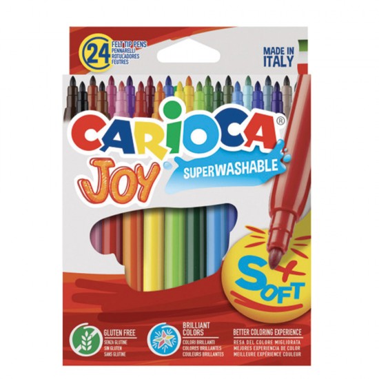 Carioca super joy 40615  μαρκαδόροι λεπτοί 24 τμχ