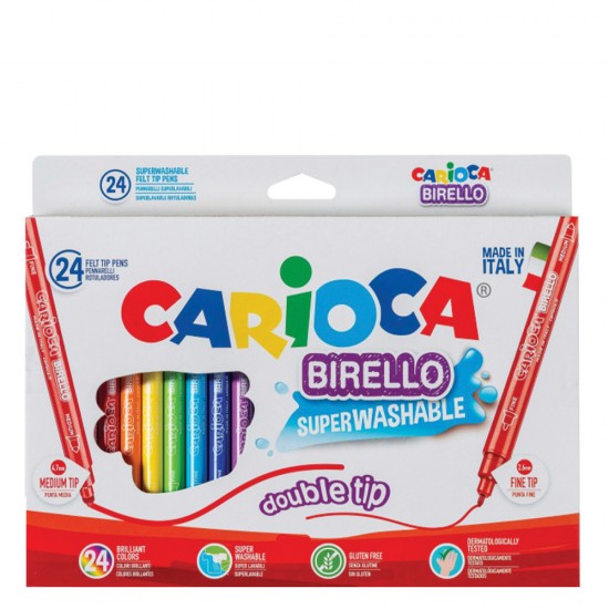 Carioca birello double nib 41521  μαρκαδόροι με 2 μύτες 24 τμχ