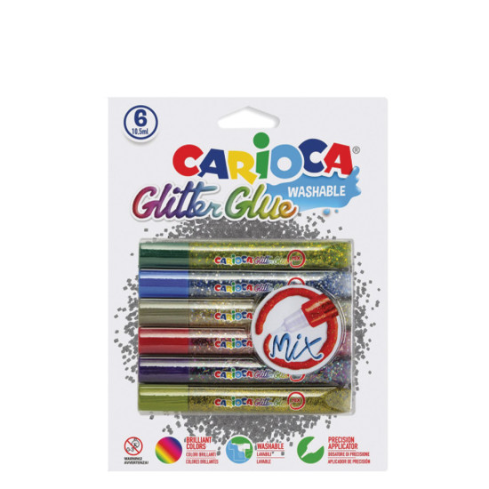 Carioca multi glitter glue 6x10.5ml