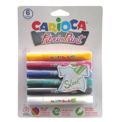 Carioca fabric sleek glitter glue 6x10.5ml για ύφασμα