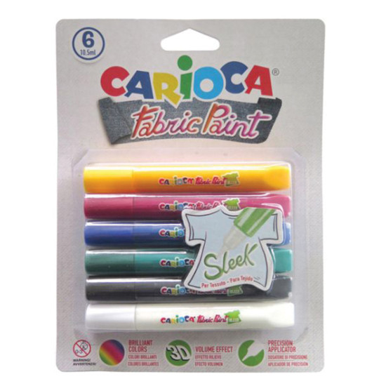 Carioca fabric sleek glitter glue 6x10.5ml για ύφασμα