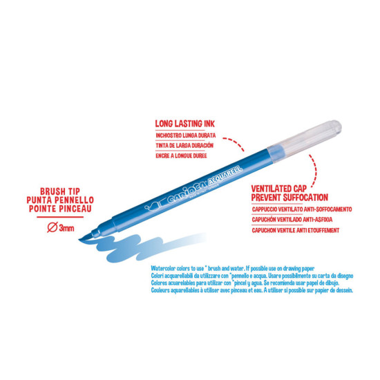 Carioca Acquarell 42747 μαρκαδόροι 3mm brush 12χρμ