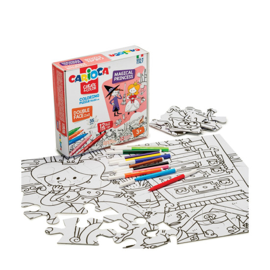 Carioca Create & Colour 42941 puzzle διπλής όψης 35τμχ Magical Princess