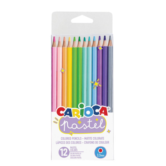 Carioca 43034 ξυλομπογιές παστελ 12χρ