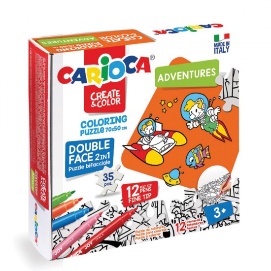 Carioca Create & Colour 43045 puzzle διπλής όψης 35τμχ Adventures