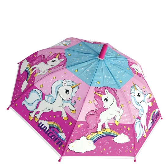 Chanos 9444 ομπρέλα παιδική με μπαστούνι 38cm unicorn