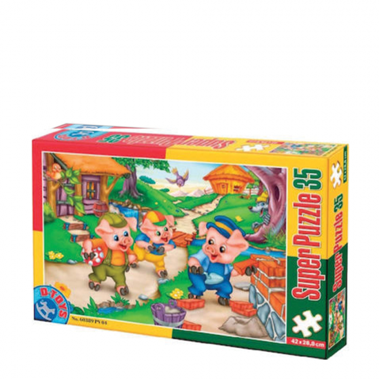 D-Toys 60389 PV03 puzzle Τα τρία γουρουνάκια 35τμχ
