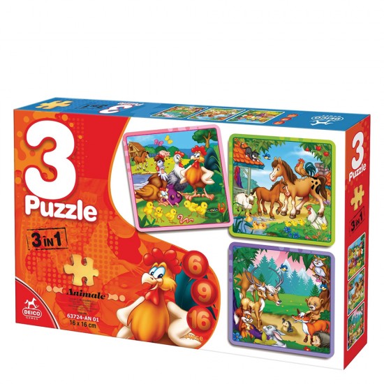 Deico 63724 puzzle 3 σε 1 6-9-16τμχ