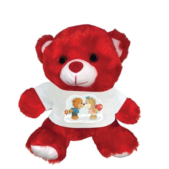 Δωρόσημο 12399-1 λούτρινο αρκουδάκι 30cm κόκκινο αρκουδάκια