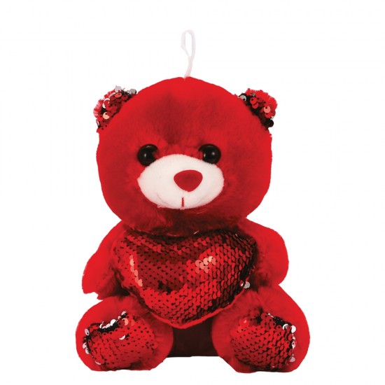 Δωρόσημο 13083 λούτρινο αρκουδάκι 23cm κόκκινο Καρδιά με πούλιες