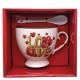 Δωρόσημο 13120 σετ δώρου ερωτευμένων κούπα, πιατάκι, κουταλάκι Καρδιές Love