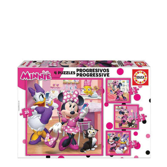 Educa 17630 σετ puzzles 4 x 12-16-20-25τμχ Minnie Mouse
