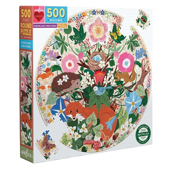 eeBoo PZFWDC puzzle στρογγυλό Woodland creatures 500τμχ