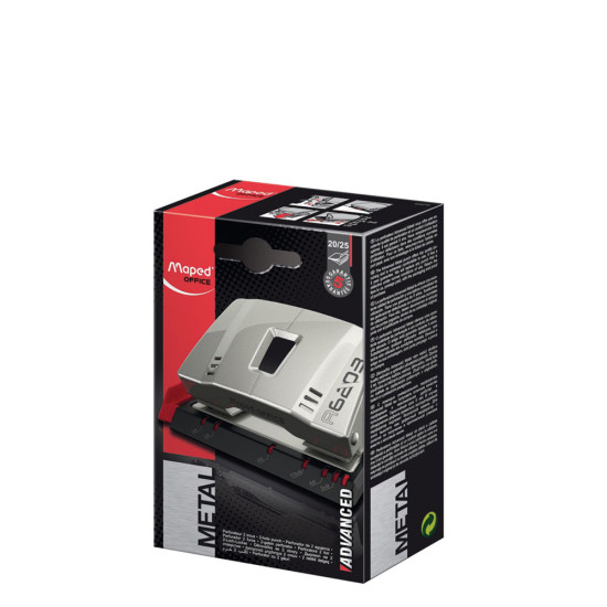 Μaped 620310 Advanced Metal περφορατέρ χειρός 2 οπών 20/25 φύλλων ασημί