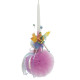 Georgia candle creations 04088 λαμπάδα με πομπόν λιλά με ζεύγαρι ξωτικών