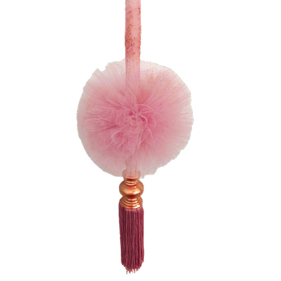 Georgia candle creations 08020 λαμπάδα με πομπόν και φουντάκι σάπιο μήλο