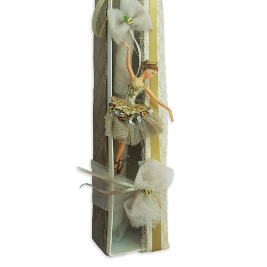Georgia candle creations κ52 λαμπάδα μπαλαρίνα με κορδέλα λάδι