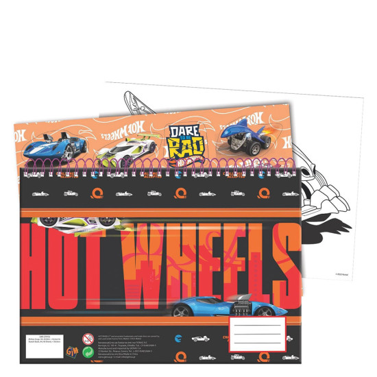 Gim 349-27416 μπλοκ ζωγραφικής 23x33 40φύλλα +stickers hot wheels