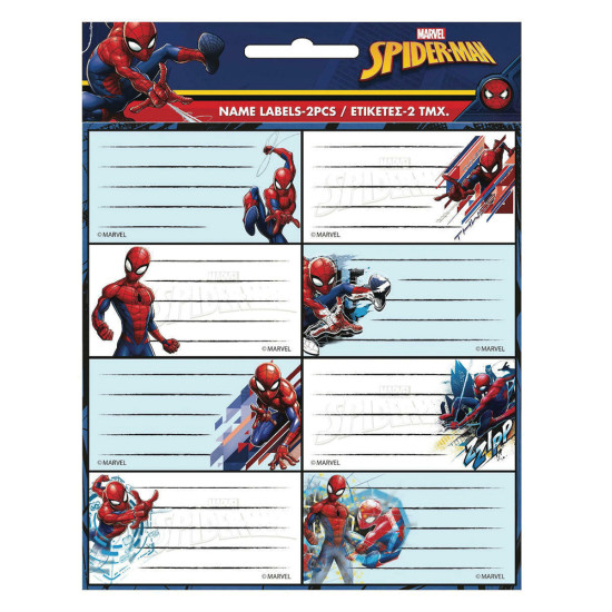 Gim 777-51946 ετικέτες τετραδίων 16τμχ Spiderman