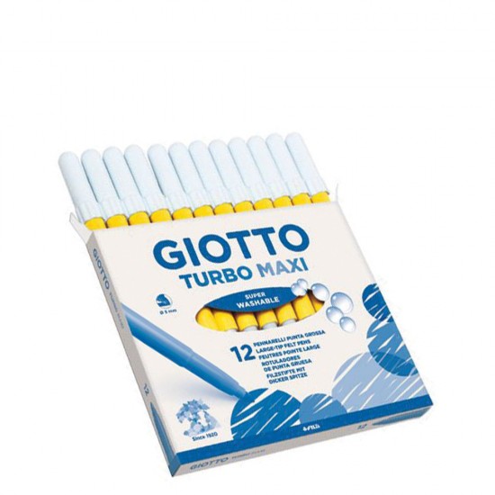Giotto 456002 turbo maxi μαρκαδόροι μονόχρωμοι κίτρινο 12τμχ