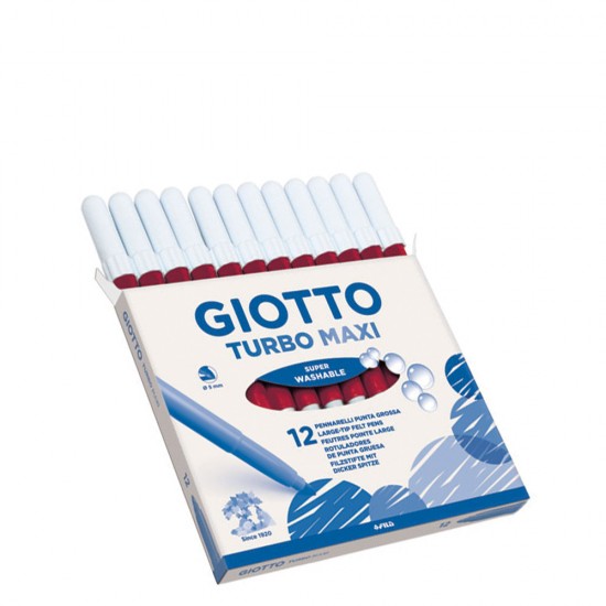 Giotto 456011 turbo maxi μαρκαδόροι μονόχρωμοι κόκκινο 12τμχ