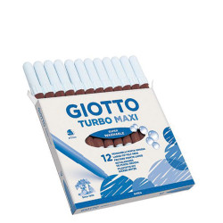 Giotto 456016 turbo maxi μαρκαδόροι μονόχρωμοι καφέ 12τμχ