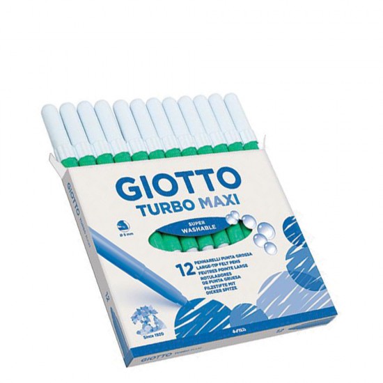 Giotto 456018 turbo maxi μαρκαδόροι μονόχρωμοι λαχανί 12τμχ