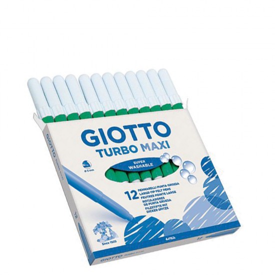 Giotto 456020 turbo maxi μαρκαδόροι μονόχρωμοι πράσινο 12τμχ