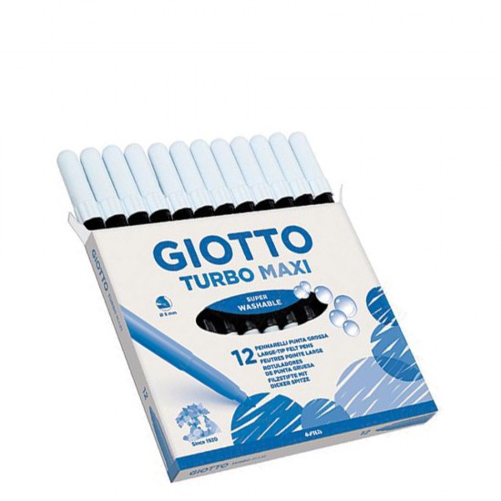 Giotto 456036 turbo maxi μαρκαδόροι μονόχρωμοι μαύρο 12τμχ