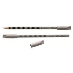 Faber Castell grip 2001 γόμες καπάκι μπλε-γκρι 2τμχ